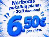 Telia planas 2gb +skamb ir sms neriboti- 6.50 mėn!