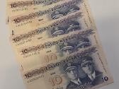 1993 10 litų Unc banknotai