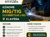 Mig/tig suvirintojo (-OS) Klaipėdoje