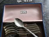 Vintažiniai melchioriniai desertiniai 6 šaukštai