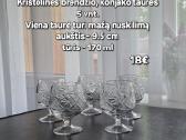 Vintažinės krištolinės taurės brendžiui, konjakui