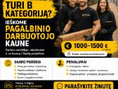 Pagalbinis darbuotojas su B kategorija