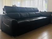 Natūralios odos sofa su el. Recliner funkcija