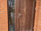 Medinės lauko durys su šoniniu stiklo langu, spyna - nuotraukos Nr. 3