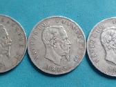 5 liros 1871, 73 ir 1874 m. Italija sidabras