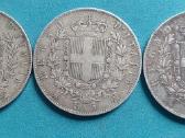 5 liros 1871, 73 ir 1874 m. Italija sidabras - nuotraukos Nr. 3