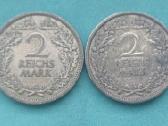 2 markes 1925-1926 m. Vokietija sidabras