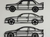Sienos dekoracija Bmw e30 e36 e46 siluetai