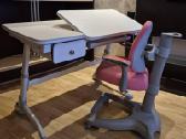 Ergonomiškas stalas vaikui su kėdė rinkinyje