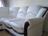 Balta odinė kampinė sofa - nuotraukos Nr. 2
