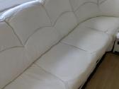 Balta odinė kampinė sofa - nuotraukos Nr. 4