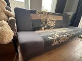 Sofa-lova, pilka, su daiktadėže