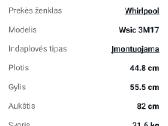 Įmontuojama indaplovė Whirlpool Wsic 3m17 - nuotraukos Nr. 4