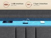 Nauja minkšta dvigulė lova su LED apšvietimu, Usb - nuotraukos Nr. 2