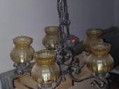 Vintažinis retro sietynas (liustra) su gintariniai