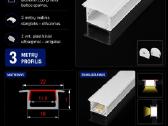 LED aliuminio profiliai 3m pilna komplektacija - nuotraukos Nr. 3