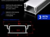LED aliuminio profiliai 3m pilna komplektacija - nuotraukos Nr. 6