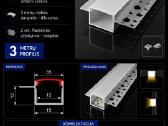 LED aliuminio profiliai 3m pilna komplektacija - nuotraukos Nr. 7