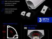 Kampiniai LED profiliai 3m su difuzoriumi Pilnas