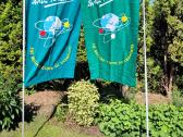 2 reklaminiai stovai h 2,50 m, plotis 80 cm
