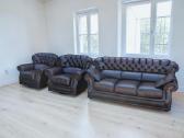 Chesterfield natūralios odos komplektas 3+1+1 - nuotraukos Nr. 2