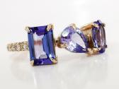 Aukso žiedas su tanzanitais ir deimantais - nuotraukos Nr. 18