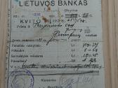 Lietuvos banko Pasvalio skyriaus kvitas. 1924