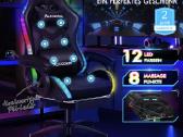 Alfordson žaidimų kėdė su masažu ir Rgb apšvietimu