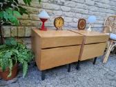 Vintažinės mid century bukmedžio spintelės