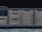 Grill zona terasai, kamado baldai