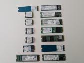 256gb, 128gb nvme, m2 sata SSD diskai 95%+ health