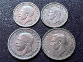 3 ir 6 pensai 1917-1946m. Britanija sidabras - nuotraukos Nr. 2