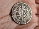 Prūsija 2 mark 1876 sidabras