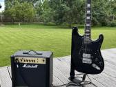 Elektrinė gitara stagg su marshall garso kubu