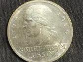 3 markės 1929 D Sidabras (G. E. Lessing)