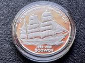 500 vonų 1988m. Šiaurės Korėja sidabras 999 unc.
