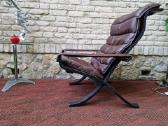 Vintažinis mid century autorinis odinis fotelis - nuotraukos Nr. 8
