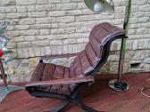 Vintažinis mid century autorinis odinis fotelis - nuotraukos Nr. 26