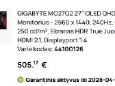 Oled Gigabyte Mo27q2 – 27 (su garantija) - nuotraukos Nr. 5