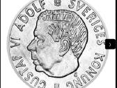 2 kronų Gustavo Vi (1952–1966) Švedijos sidabrinė