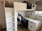 Ikea smastad dviaukštė lova,rašomuoju stalu,spinta - nuotraukos Nr. 2