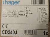 Srovės nuotekio relė 2p 40a 30ma Hager Cd240j - nuotraukos Nr. 2