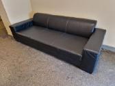 Sofa juoda dirbtinės odos - nuotraukos Nr. 2