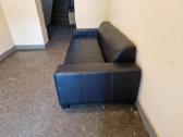 Sofa juoda dirbtinės odos - nuotraukos Nr. 5