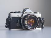Juostinis fotoaparatas Olympus Om-1n ir objektyvai