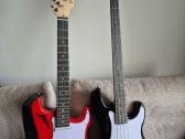 Mažai naudotos elektrinė + bosinė gitara