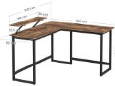 Rustic corner computer desk songmics - nuotraukos Nr. 4