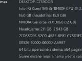 Žaidimų ir darbo kompiuteris Rtx 3060 - nuotraukos Nr. 5