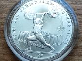 Sidabrinė 5 rublių moneta „Sunkioji atletika“