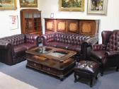 Chesterfield baldų komplektas 3+2+1 ir pufas